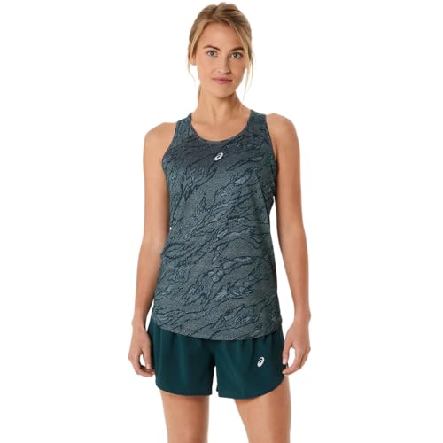 ASICS Damen Road All Over Print Tank Vest, Saxon Green/Light Ube, Small ASICS Damen Road All Over Print Tank Vest, Saxon Green/Light Ube, Small von ASICS