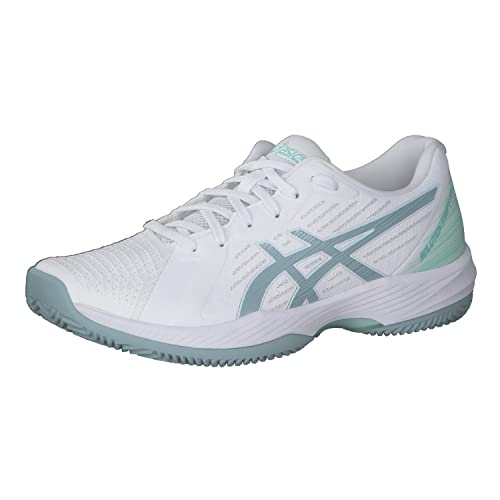 ASICS Damen Tennisschuhe Solution Swift FF Clay 1042A198 White/Smoke Blue 40 von ASICS