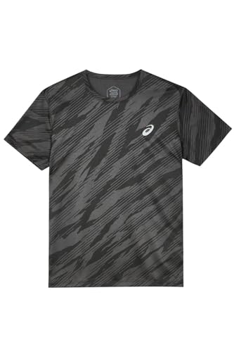 ASICS Herren Core All Over Print Ss Top Unterhemd, Graphite Grey/Performance Black, M von ASICS