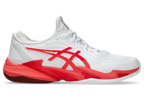 ASICS Herren Court FF 3 Novak Sneaker, Weiss/ELEKTROROT, 48 EU von ASICS