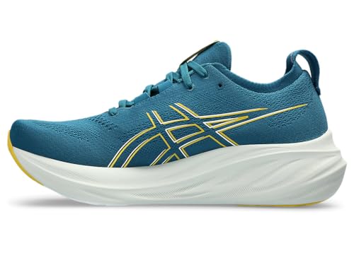 ASICS Herren Gel-Nimbus 26 Sneaker, Evening Teal/Light Mustard, 46 EU von ASICS