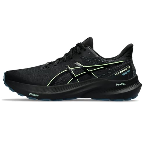 ASICS Herren Gt-2000 12 GTX Sneaker, Black/Illuminate Green, 42 EU von ASICS