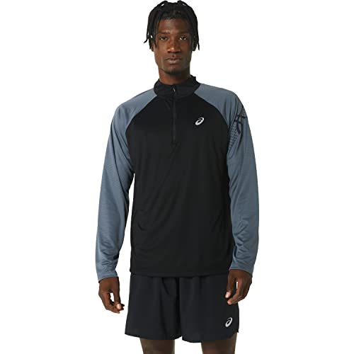 ASICS Herren ICON LS 1/2 Zip Sweatshirt, Performance Black/Carrier Grey, XL von ASICS