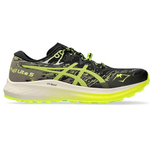 ASICS Men's Fuji Lite 5 Running Shoes, Schwarz/Safety Yellow, 43.5 EU von ASICS