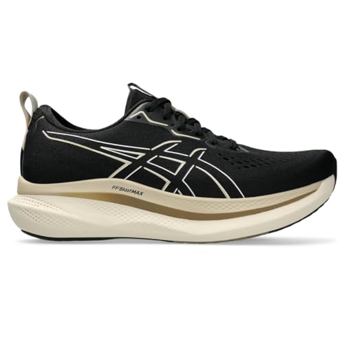 ASICS Men's GLIDERIDE MAX Running Shoes, Black/Oatmeal, 46.5 EU von ASICS