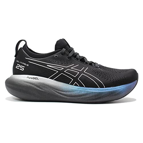 ASICS Nimbus 25 Platinum Straßenlaufschuhe für Männer Schwarz Silber 41.5 EU von ASICS