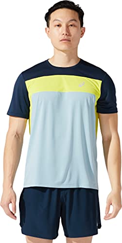 ASICS Race Laufshirt Herren blau/Neongelb, M (48-50 EU) von ASICS