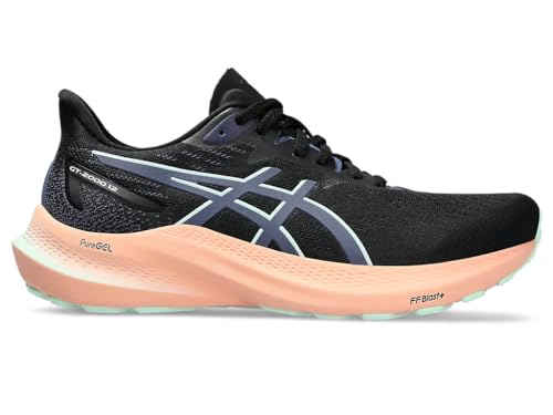 ASICS Women's GT-2000 12 Running Shoe, Black/Thunder Blue, 42 EU von ASICS