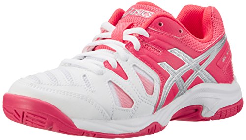 Asics Unisex-Kinder Gel-Game 5 Gs Laufschuhe, Elfenbein (White / Diva Pink / Silver), 33.5 EU von ASICS