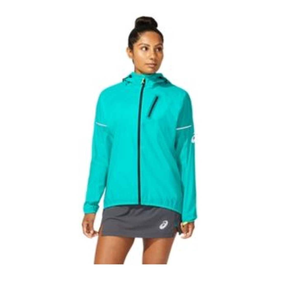 asics FUJITRAIL JACKET Damen Laufjacke türkis Gr. M von ASICS