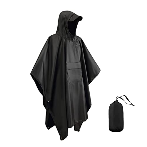 Wasserdicht Regenponcho Damen/Herren, Leicht Wiederverwendbar Regencape 3 in 1 Multifunktional Regenmantel Regenschutz Regen Poncho für Fahrrad, Jagd, Trekking, Camping, Angeln von ASIDE