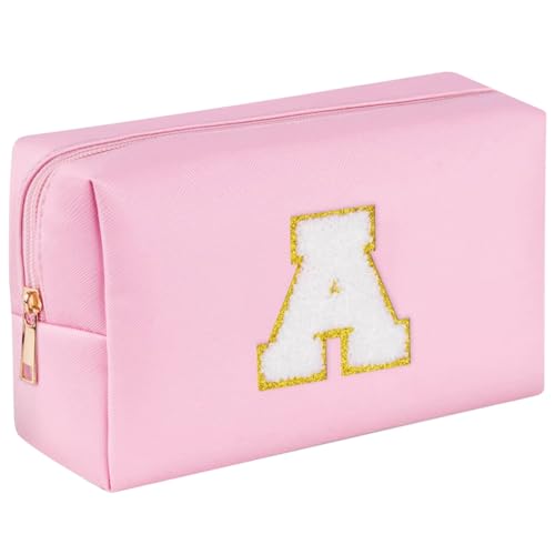 ASIEIT Chenille-Buchstabe, Reise-Make-up-Tasche, großes Fassungsvermögen, Make-up-Organizer, Aufbewahrungstasche mit Reißverschluss, Kosmetik-Organizer, wasserdicht, for Frauen und Mädchen ( von ASIEIT