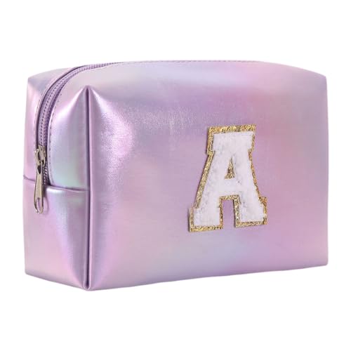 ASIEIT PU-Clutch-Aufbewahrungstasche, wasserdichte Buchstaben-Make-up-Tasche for Teenager-Mädchen (Buchstabe A) von ASIEIT