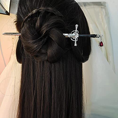 ASIORI Vintage Haarstab Schwert Anhänger Legierung Chinesische Hanfu Haarschmuck Essstäbchen von ASIORI