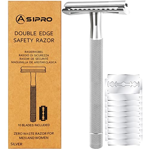 ASIPRO Rasierhobel Herren und Damen mit 10 Rasierklingen Rasierhobel Set Zero Waste Plastikfreier Metall Rasierer Frauen Edelstahl Safety Razor Nassrasierer Herren mit Klingen ASIPRO Rasierhobel Herren und Damen mit 10 Rasierklingen Rasierhobel Set Zero Waste Plastikfreier Metall Rasierer Frauen Edelstahl Safety Razor Nassrasierer Herren mit Klingen von ASIPRO