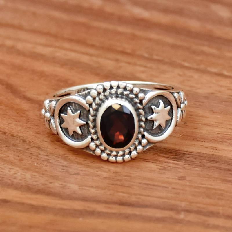 Granat Ring, 925 Sterling Silber Ehering, Versprechen Verlobungsring, Ring von ASJewellersStore