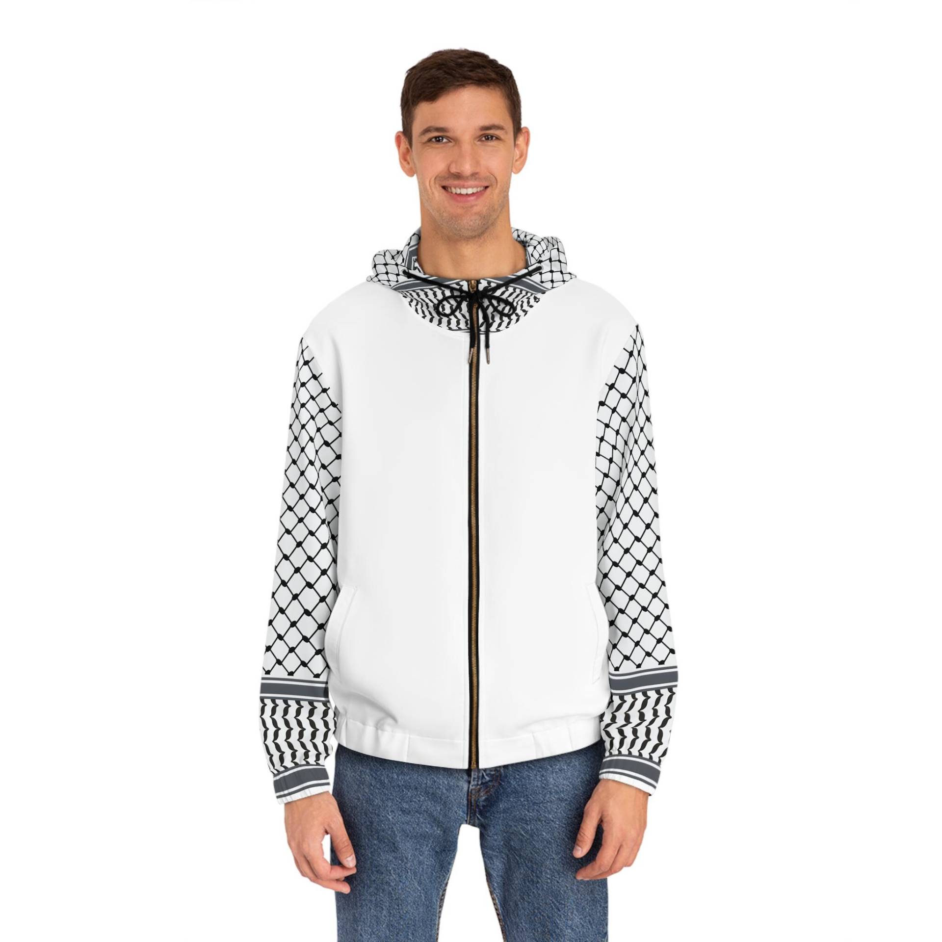 Palestine Keffiyeh Hoodie Unisex Zip Up Jacket Cultural Design Pro-Palestine Gift Palestine Keffiyeh Hoodie Unisex Zip Up Jacket Cultural Design Pro-Palestine Gift von ASKABY