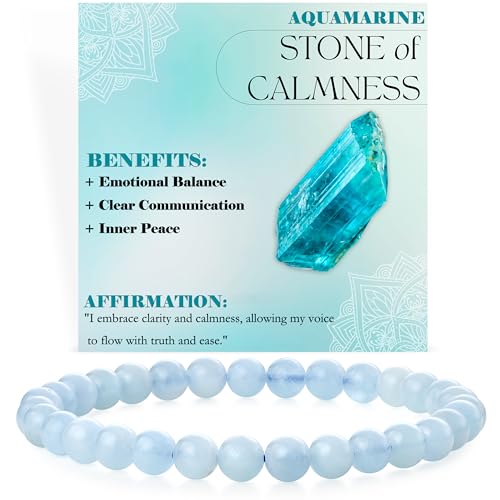 ASKFNASDKMFN Aquamarin – Calmness – 6 mm Perlenarmbänder für Damen, Halbedelstein, Naturstein, Stretch, elastisch, Schmuck, Yoga-Schutz, Geschenke ASKFNASDKMFN Aquamarin – Calmness – 6 mm Perlenarmbänder für Damen, Halbedelstein, Naturstein, Stretch, elastisch, Schmuck, Yoga-Schutz, Geschenke von ASKFNASDKMFN