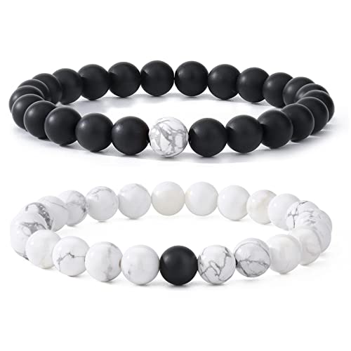 ASKFNASDKMFN Herren-Perlenarmbänder, Paare, passendes Armband-Set, Lavastein-Perlen für Frauen, Steinschmuck ASKFNASDKMFN Herren-Perlenarmbänder, Paare, passendes Armband-Set, Lavastein-Perlen für Frauen, Steinschmuck von ASKFNASDKMFN