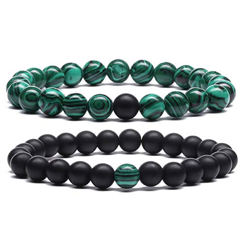 ASKFNASDKMFN Herren-Perlenarmbänder, Paare, passendes Armband-Set, Lavastein-Perlen für Frauen, Steinschmuck ASKFNASDKMFN Herren-Perlenarmbänder, Paare, passendes Armband-Set, Lavastein-Perlen für Frauen, Steinschmuck von ASKFNASDKMFN