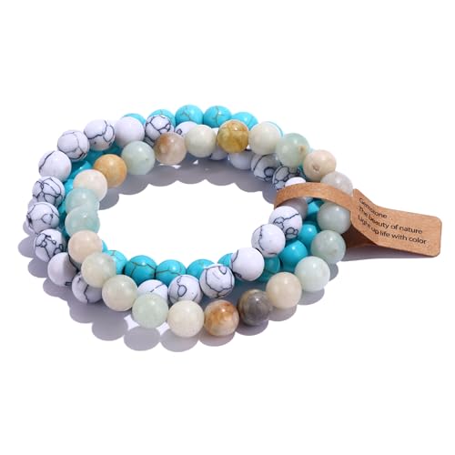 ASKFNASDKMFN Kristallstein-Armbänder für Damen und Herren, Halbedelstein-Armbänder, 8 mm, runde Perlen, Stretch-Perlenarmband, Schmuck, 3 Stück ASKFNASDKMFN Kristallstein-Armbänder für Damen und Herren, Halbedelstein-Armbänder, 8 mm, runde Perlen, Stretch-Perlenarmband, Schmuck, 3 Stück von ASKFNASDKMFN