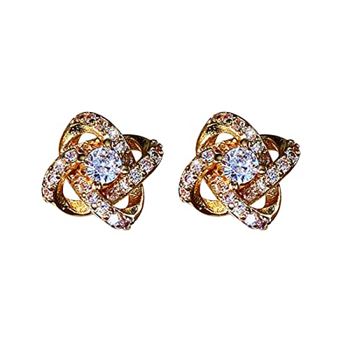 Personalisierte Mode Blumen Zirkonia Diamant Ohrringe für Frauen Herz Ohrringe Perlen, gold, Einheitsgröße, Mit Perlen besetzt von ASKX