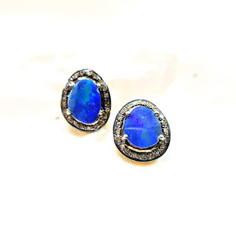 Seltenen Blauen Opal & Diamond Ergebnis von ASMELondon