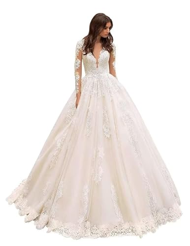 ASMWVND Hochzeitskleid Braut Damen Abendessen Prinzessin Kleid Abendkleid Mädchen Kleid, Champagner, 48 von ASMWVND