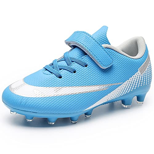 ASOCO DREAM Fußballschuhe Kinder Jungen Mädchen Low-top Stollen Spikes Cleats Outdoor Athletics Trainingsschuhe Sportliche Fussballschuhe,Blau,28 EU von ASOCO DREAM