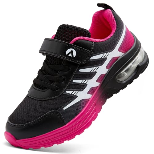 ASOCO DREAM Kinder Sneaker Jungen Mädchen Sportschuhe Turnschuhe Leicht Atmungsaktiv Hallenschuhe Laufschuhe Outdoor Tennisschuhe,Schwarz Rosa,31 EU von ASOCO DREAM