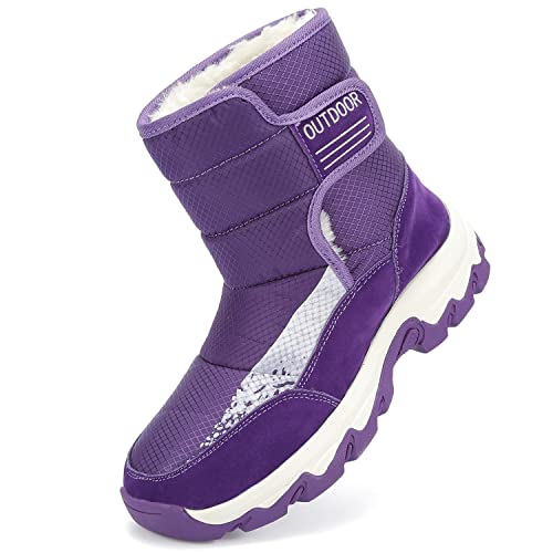 ASOCO DREAM Schneestiefel Damen Warm Gefütterte Winterstiefel Winter Wasserdicht Winddicht Outdoor Rutschfest Winterschuhe,Lila,40 EU von ASOCO DREAM