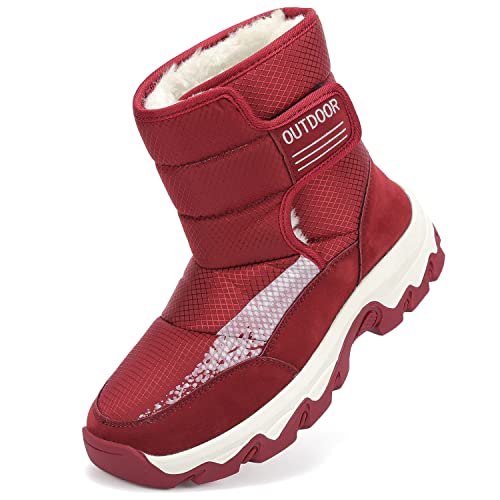 ASOCO DREAM Schneestiefel Damen Warm Gefütterte Winterstiefel Winter Wasserdicht Winddicht Outdoor Rutschfest Winterschuhe,Rot,38 EU von ASOCO DREAM