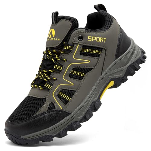 ASOCO DREAM Wanderschuhe Herren Damen Trekkingschuhe Leicht Outdoorschuhe Atmungsaktiv Bergschuhe Wanderhalbschuhe,Grün,43 EU von ASOCO DREAM