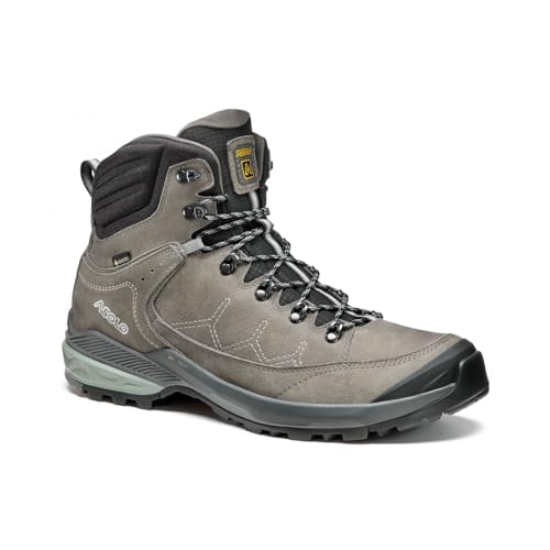 ASOLO Falcon EVO NBK GV Herren Wasserdicht Atmungsaktiv Schnürschuh Outdoor Wanderstiefel Nubukleder Obermaterial Hohe Traktion Außensohle, Graphit/Grau, 44.5 EU von ASOLO