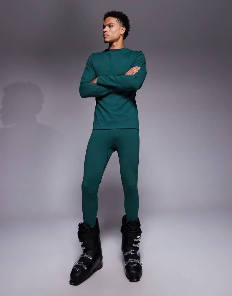 4505 - Ski - Baselayer-Leggings in Dunkelgrün mit Fleece-Rückseite und Thermobehandlung von ASOS 4505 Ski & Snow