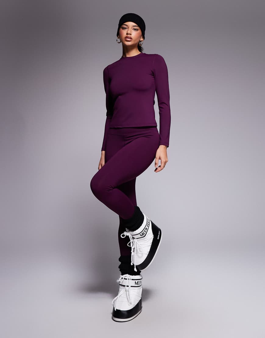 4505 - Ski - Baselayer-Leggings in Pflaume mit Fleece-Rückseite und Thermobehandlung-Lila von ASOS 4505 Ski & Snow