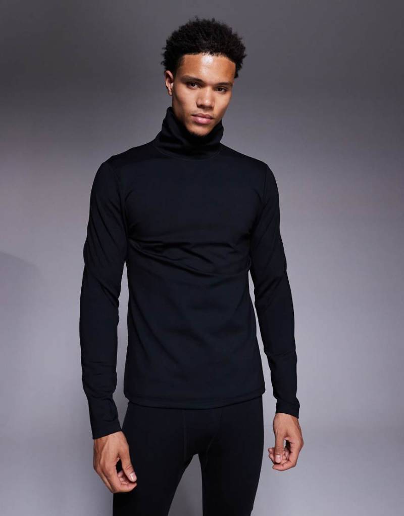 4505 - Ski - Baselayer-Rollkragenpullover in Schwarz mit Fleecefutter und Thermobehandlung von ASOS 4505 Ski & Snow