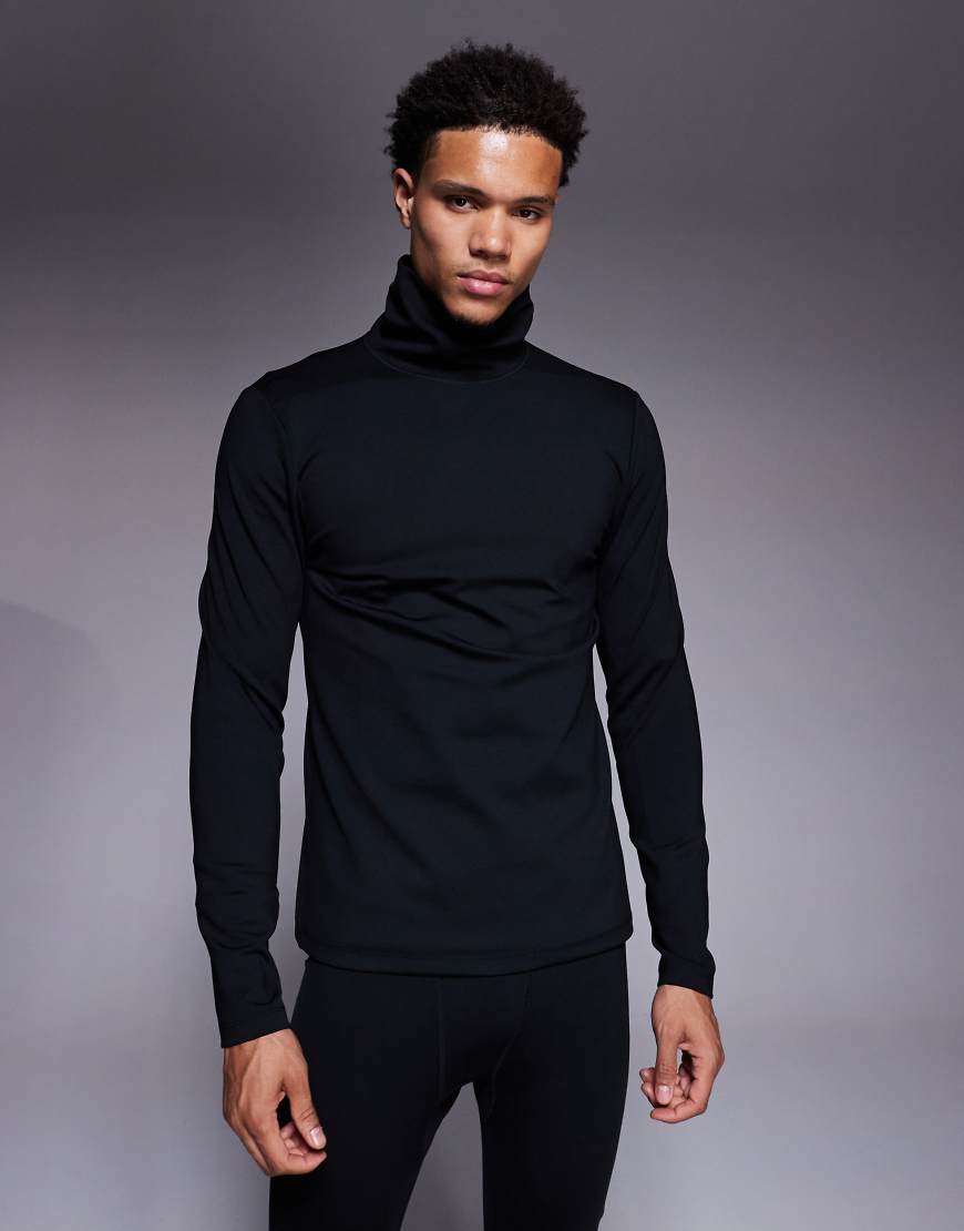 4505 - Ski - Baselayer-Rollkragenpullover in Schwarz mit Fleecefutter und Thermobehandlung 4505 - Ski - Baselayer-Rollkragenpullover in Schwarz mit Fleecefutter und Thermobehandlung von ASOS 4505 Ski & Snow