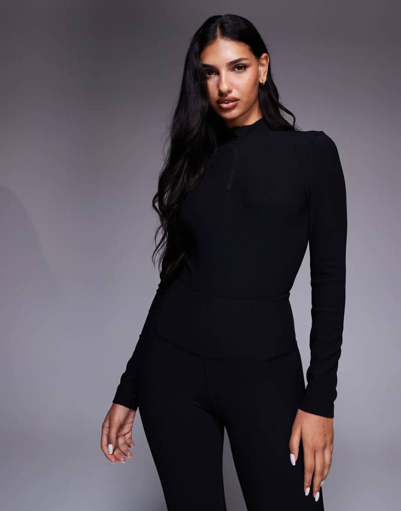 4505 - Ski - Gerippter Baselayer-Body in Schwarz mit Fleece-Rückseite und Thermobehandlung von ASOS 4505 Ski & Snow