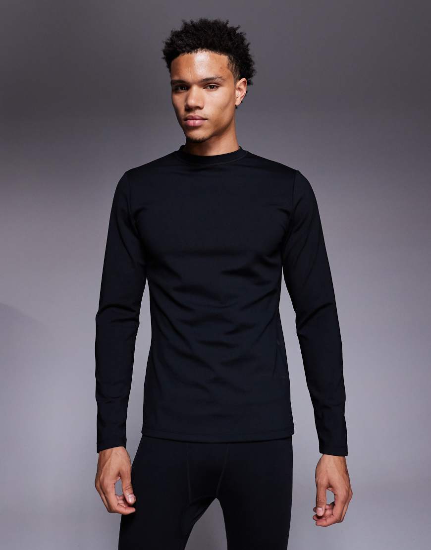 4505 - Ski - Langärmliges Baselayer-Oberteil in Schwarz mit Fleecefutter und Thermobehandlung von ASOS 4505 Ski & Snow