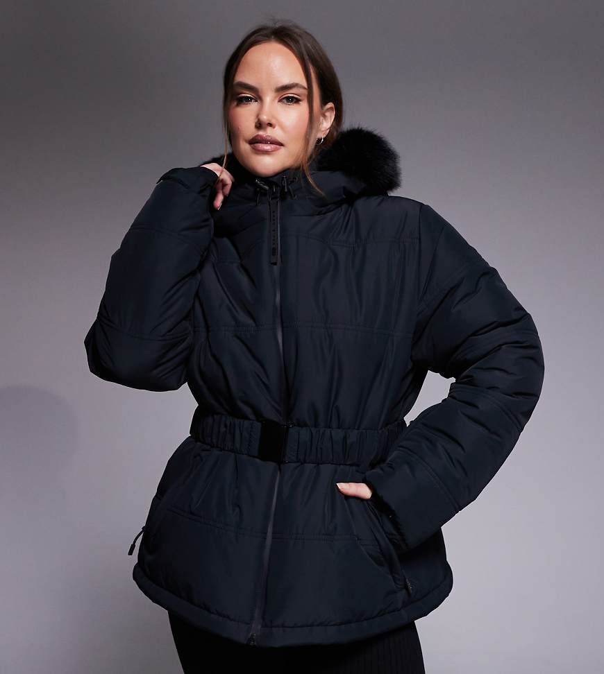 ASOS 4505 Curve - Ski Icon - Wasserabweisende, isolierte Skijacke in Schwarz mit Gürtel von ASOS 4505 Ski & Snow