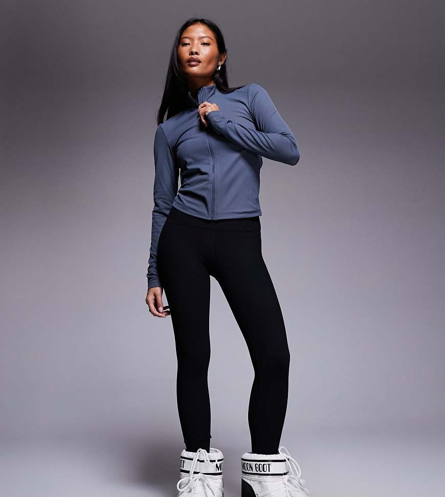 ASOS 4505 Petite - Ski - Gerippter Baselayer-Leggings in Schwarz mit Fleece-Rückseite und Thermobehandlung von ASOS 4505 Ski & Snow