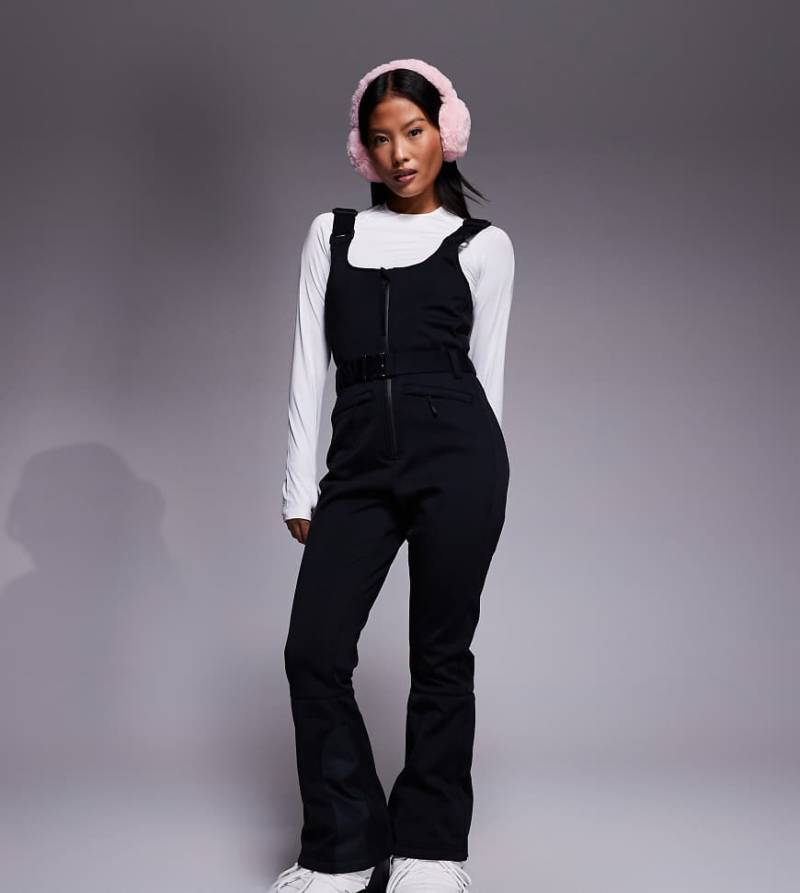 ASOS 4505 Petite - Ski - Wasserabweisende Softshell-Latz-Skihose in Schwarz mit Gürtel von ASOS 4505 Ski & Snow