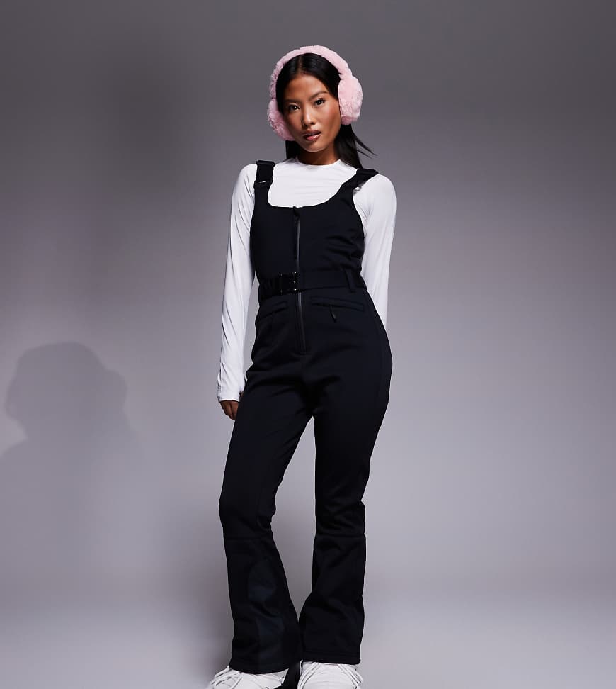 ASOS 4505 Petite - Ski - Wasserabweisende Softshell-Latz-Skihose in Schwarz mit Gürtel von ASOS 4505 Ski & Snow