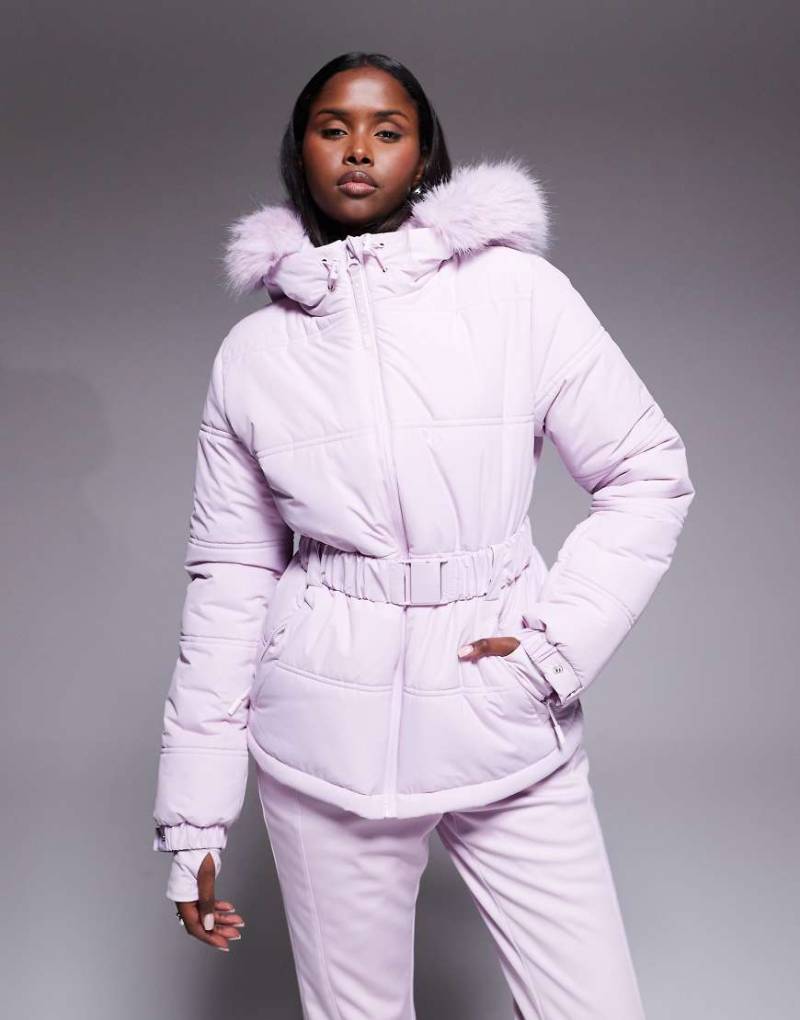 ASOS 4505 - Ski Icon - Wasserabweisende, isolierte Skijacke in Rosa mit Gürtel von ASOS 4505 Ski & Snow