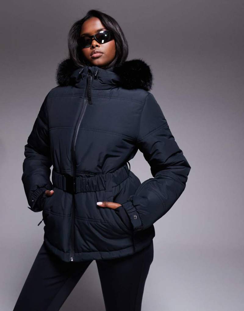 ASOS 4505 - Ski Icon - Wasserabweisende, isolierte Skijacke in Schwarz mit Gürtel von ASOS 4505 Ski & Snow