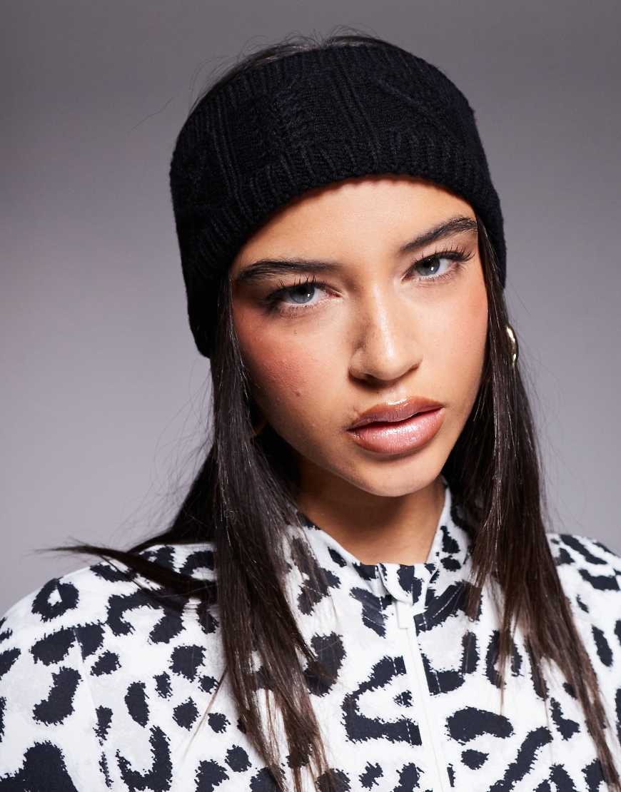 ASOS 4505 - Ski-Stirnband in Schwarz mit Zopfmuster von ASOS 4505 Ski & Snow