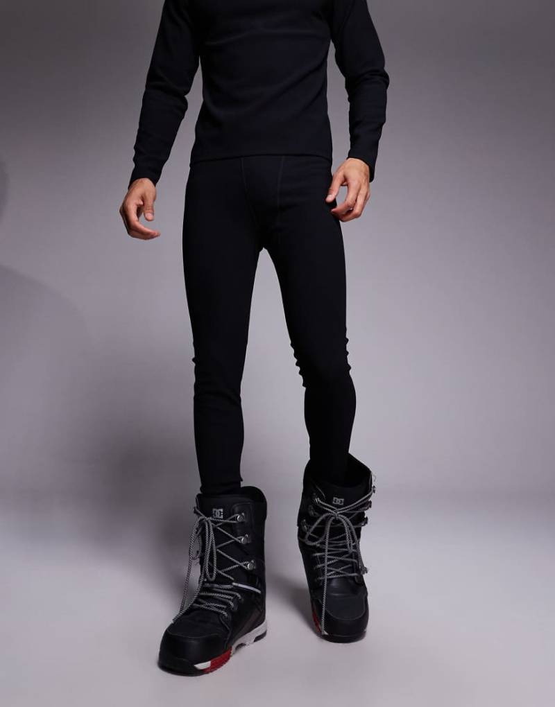 ASOS 4505 Ski - Thermische, gerippte Baselayer-Leggings aus schweißableitendem Material in Schwarz mit Fleece-Innenseite von ASOS 4505 Ski & Snow