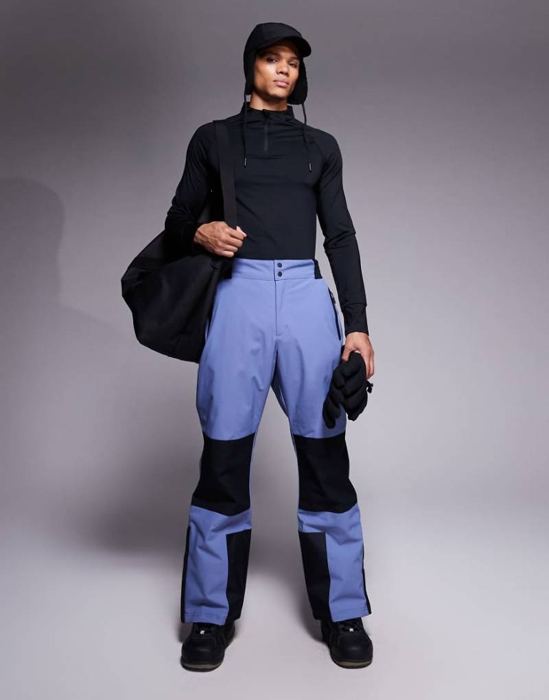 ASOS 4505 Ski - Wasserabweisende Skihose in Schwarz und Hellblau mit geradem Schnitt von ASOS 4505 Ski & Snow