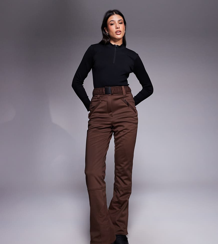 ASOS 4505 Tall - Ski - Softshell-Skihose in Kaffeebraun mit geradem Bein und Gürtel-Brown von ASOS 4505 Ski & Snow